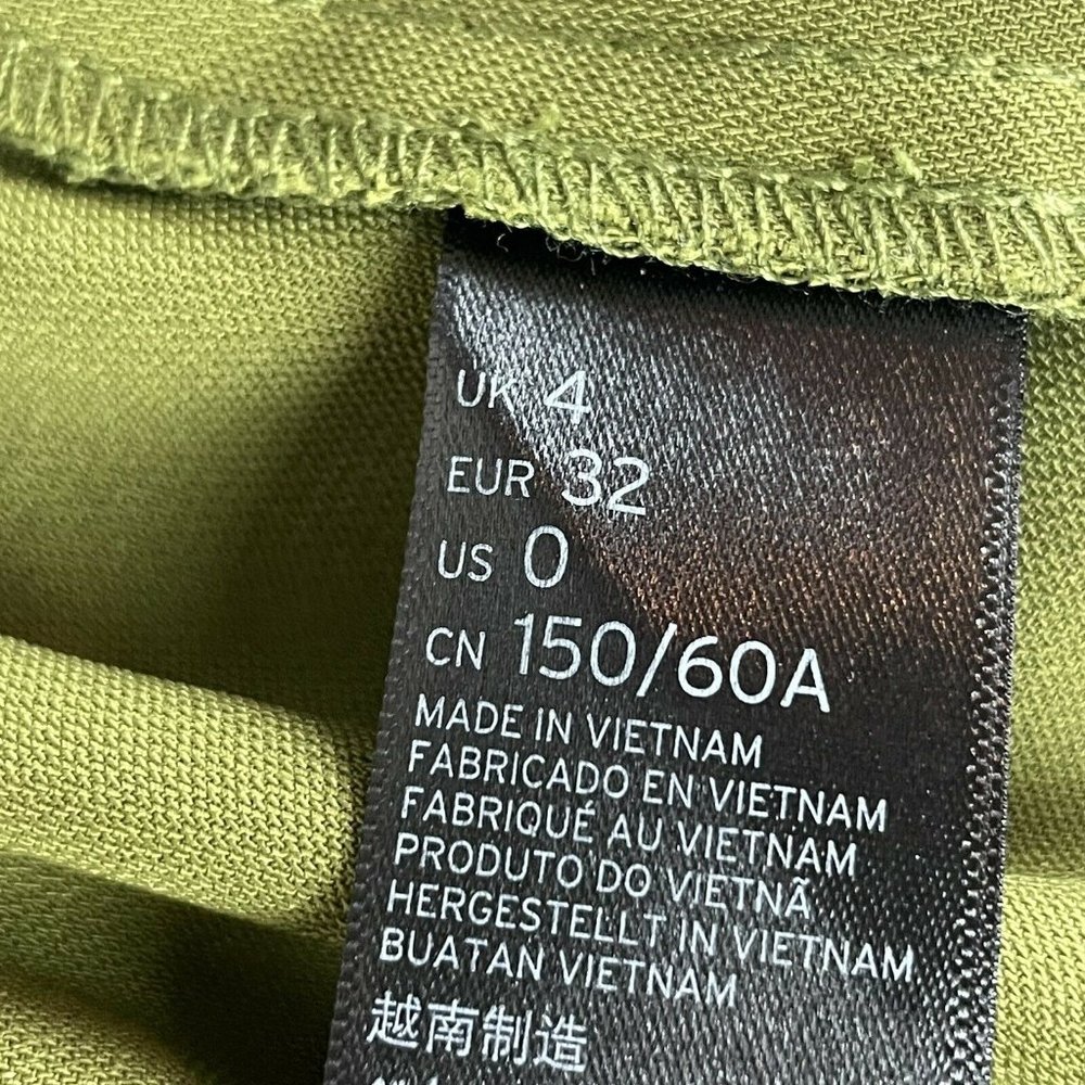 Topshop Palazzo Wide Leg Cropped Green High Waist Pants Size 0 - Picture 8 of 9